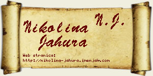 Nikolina Jahura vizit kartica